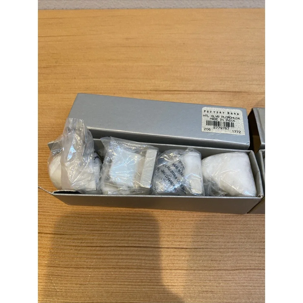 Pottery Barn Set Of 7 Hotel Placecard Holders‎ Entertaining Dining Silver Finish